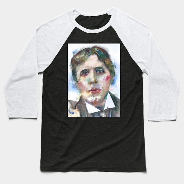 OSCAR WILDE watercolor portrait .7 Baseball T-Shirt by lautir